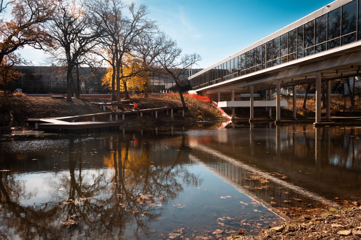 Construction started on a ramp walkway on campus in the fall of 2025 and is expected to be completed by the end of February 2026. 