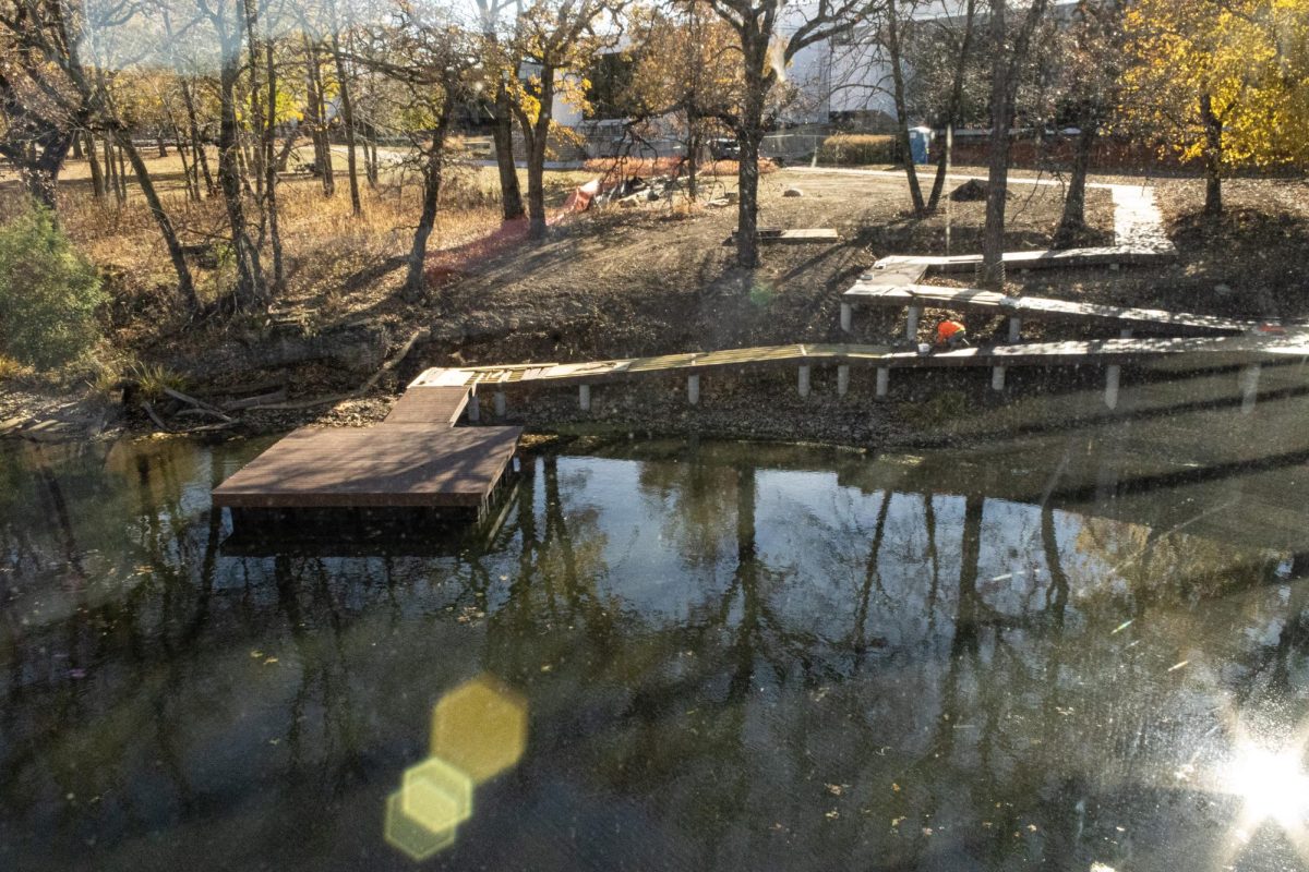 Construction started on a ramp walkway on campus in the fall of 2025 and is expected to be completed by the end of February 2026. 