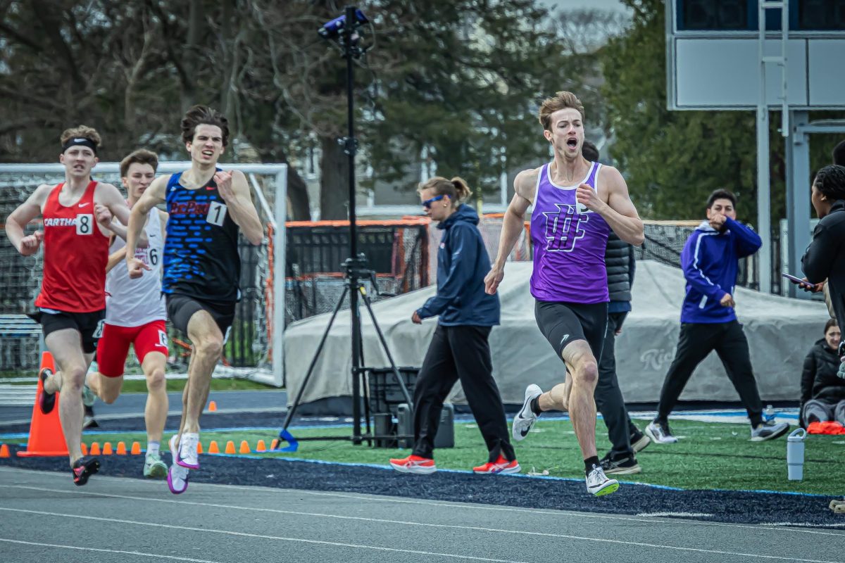 Sophomore Keaton Stroner competes in the 800 meter at the Chicagoland Championships in Elmhurst Ill on April 11, 2026. Stroner came in 27th out of 86 athletes.