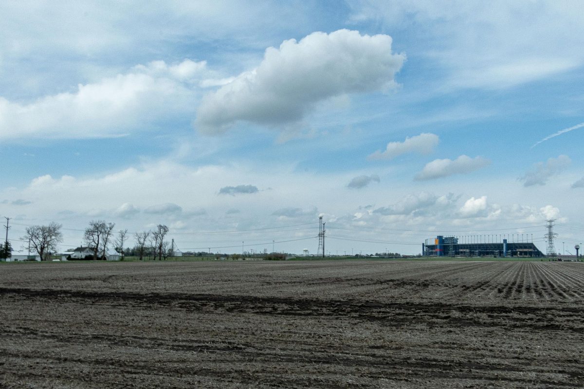 The planned data center location located south of the Chicagoland Speedway near Rowell and west Bernhard Road.