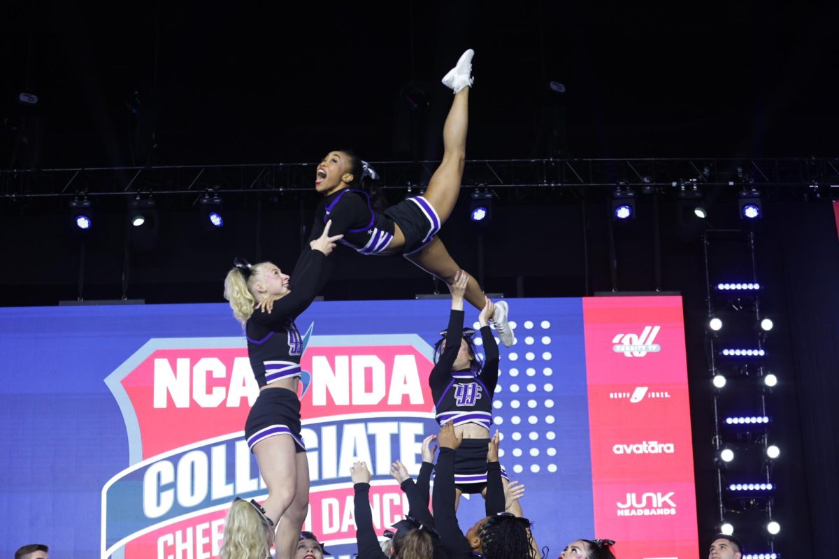 The JJC Cheer team performs at the NCA Nationals. 