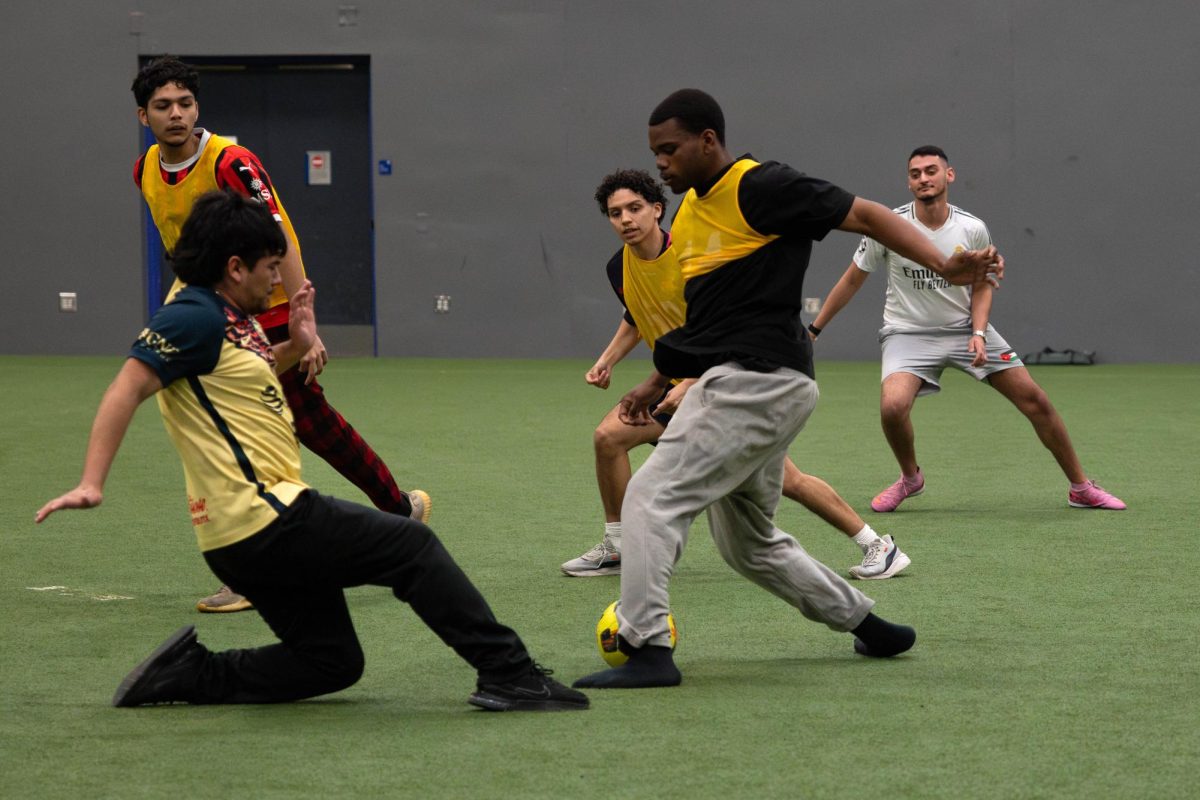 Students competing in the World Cup 3v3 event that was hosted by Latinos Unidos on April 9, 2026 from 12:30 p.m to 2:00 p.m in the event center. Team Spain ended up taking home the win. 