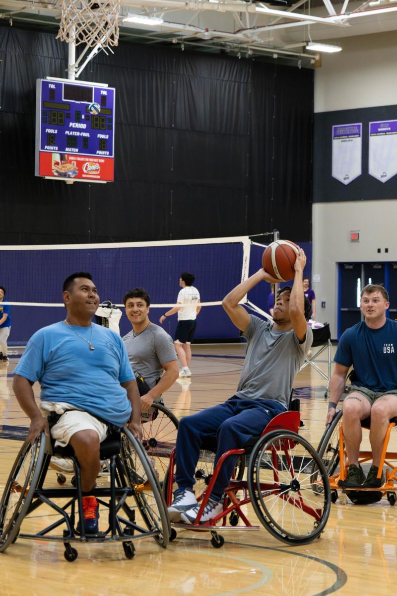 Disability Awareness Club partnered with Lincolnway Special Recreation Center to host wheelchair basketball. The event took place on Tuesday, April 28, from 4:00 - 5:30 p.m. in the Event Center Gymnasium during Open Gym. 