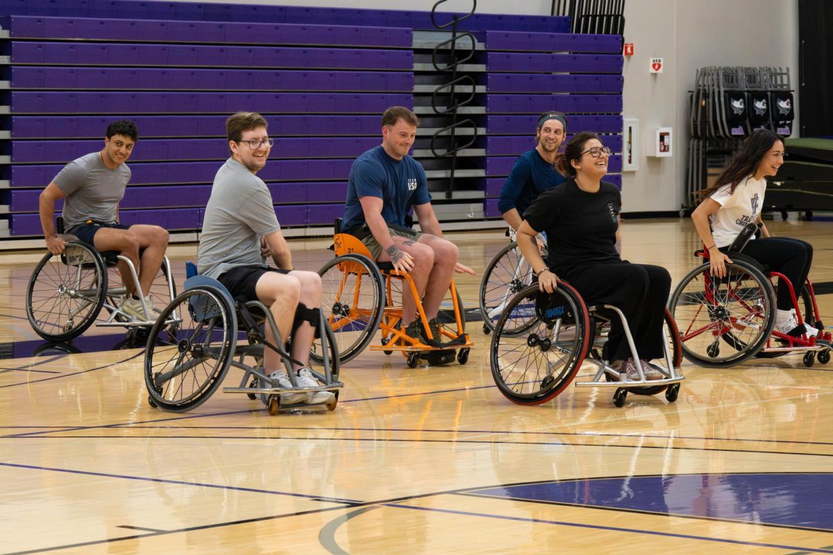 Disability Awareness Club partnered with Lincolnway Special Recreation Center to host wheelchair basketball. The event took place on Tuesday, April 28, from 4:00 - 5:30 p.m. in the Event Center Gymnasium during Open Gym. 