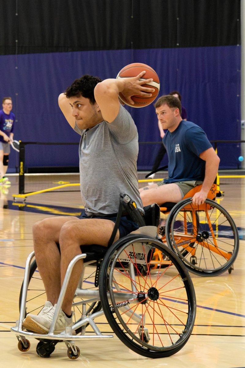 Disability Awareness Club partnered with Lincolnway Special Recreation Center to host wheelchair basketball. The event took place on Tuesday, April 28, from 4:00 - 5:30 p.m. in the Event Center Gymnasium during Open Gym. 