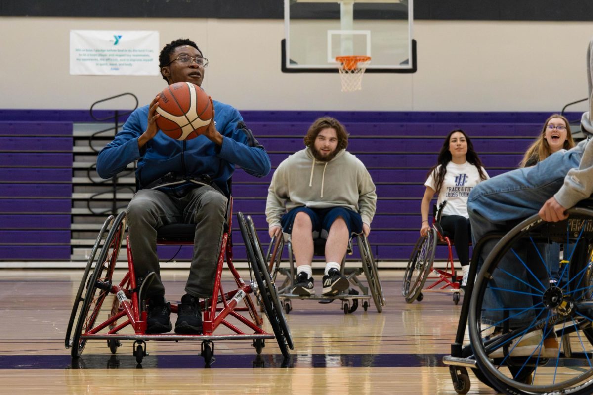 Disability Awareness Club partnered with Lincolnway Special Recreation Center to host wheelchair basketball. The event took place on Tuesday, April 28, from 4:00 - 5:30 p.m. in the Event Center Gymnasium during Open Gym. 